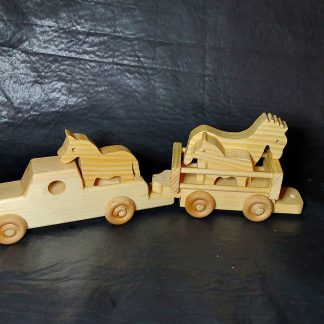 Pickup Truck with Horse trailer and Horses