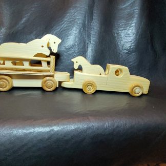Pickup Truck with Horse trailer and Horses